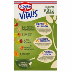 Dr. Oetker Vitalis Knuspermüsli Klassisch -Backen Verkaufsgeschäft 1 01 663200 Knuspermuesli klassisch Rueckseite 1500x1500 2 jpg 1280x1280