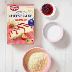 Dr. Oetker Cheesecake American Style Strawberry -Backen Verkaufsgeschäft 1 01 965100 Strawberry Cheesecake Inhalt 1500x1500 3 jpg 1280x1280