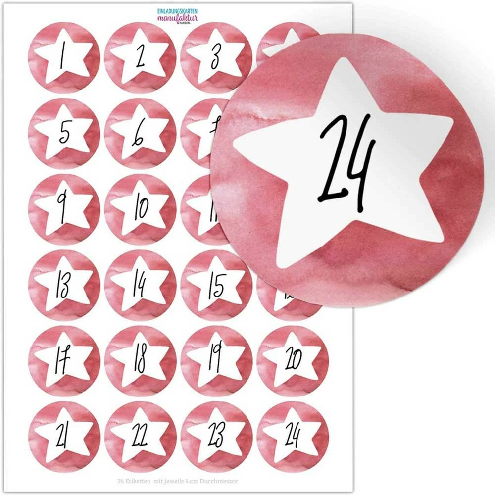 Dr. Oetker Aufkleber 1-24, Rot-weiß 3 Dr. Oetker Aufkleber 1-24, Rot-weiß