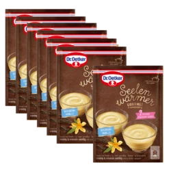 Dr. Oetker Seelenwärmer Gourmet-Cremepudding Bourbon-Vanille, 6er Pack + 1 Gratis