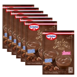 Dr. Oetker Seelenwärmer Gourmet-Cremepudding Vollmilch-Schokolade, 6er Pack + 1 Gratis