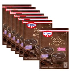 Dr. Oetker Seelenwärmer Gourmet-Cremepudding Feinherbe Schokolade, 6er Pack + 1 Gratis