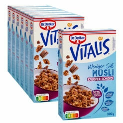 Dr. Oetker Vitalis Weniger Süß Knusper Schoko, 6er Pack +1 Gratis