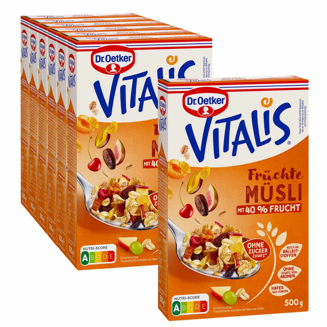 Dr. Oetker Vitalis Früchte Müsli, 6er Pack + 1 Gratis 3 Dr. Oetker Vitalis Früchte Müsli, 6er Pack + 1 Gratis