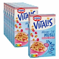 Dr. Oetker Vitalis Weniger Süß Knusper Himbeer, 6er Pack + 1 Gratis