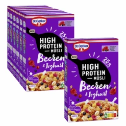 Dr. Oetker High Protein Müsli Beeren & Joghurt, 6er Pack + 1 Gratis